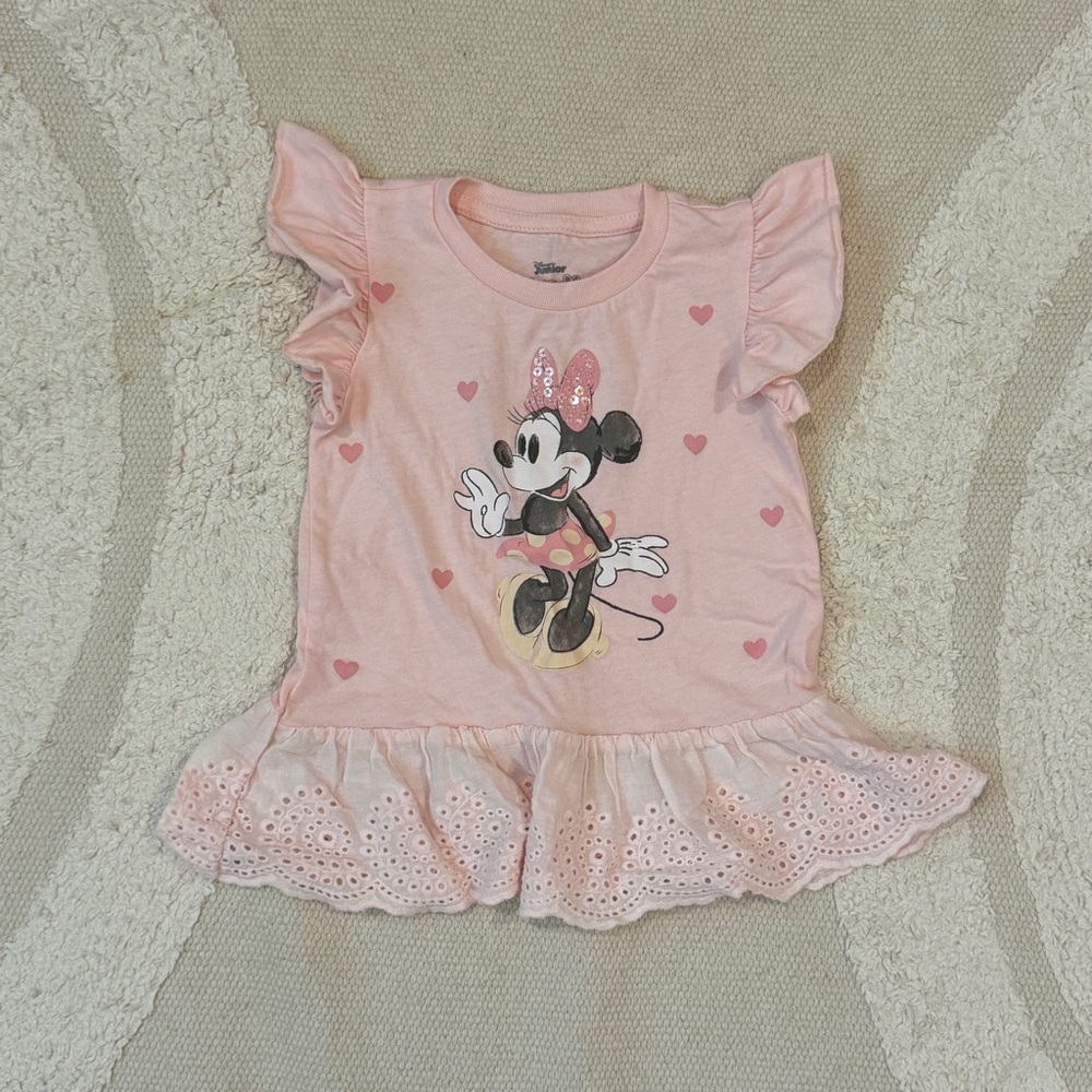 EUC Disney Minnie Mouse Flutter Sleeve T-Shirt Size 3T